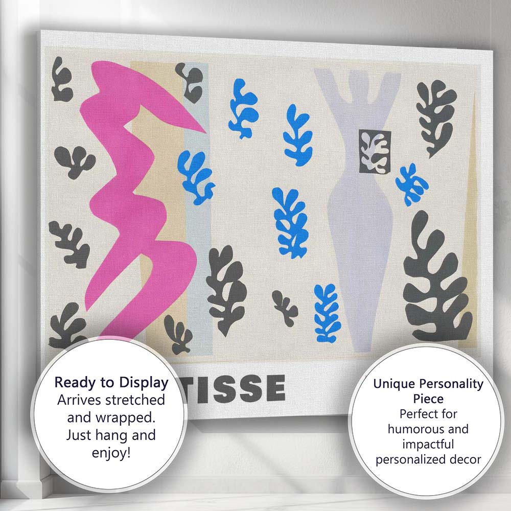 Henri Matisse Colourful Paper Cut Abstract Botanical Composition Canvas Wall Art Print Decor Picture Ready to Hang