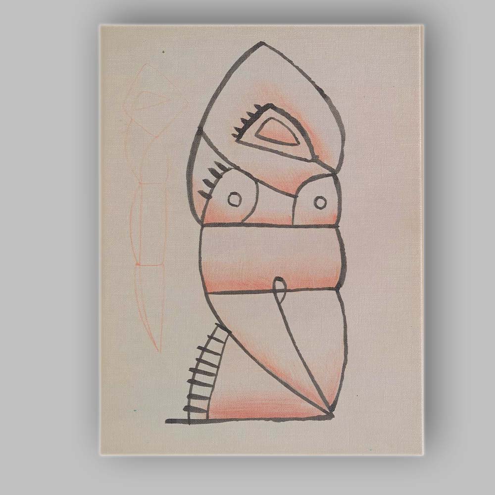 Monochrome Woodcut Style Portrait Illustration Matisse Inspired Expressionist Canvas Wall Art Print Decor Picture Ready to Hang
