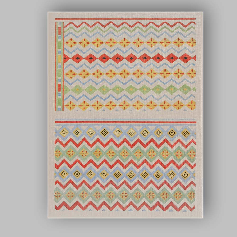 Pastel Tribal Geometric Zigzag Aztec Pattern Watercolour Canvas Wall Art Print Decor Picture Ready to Hang