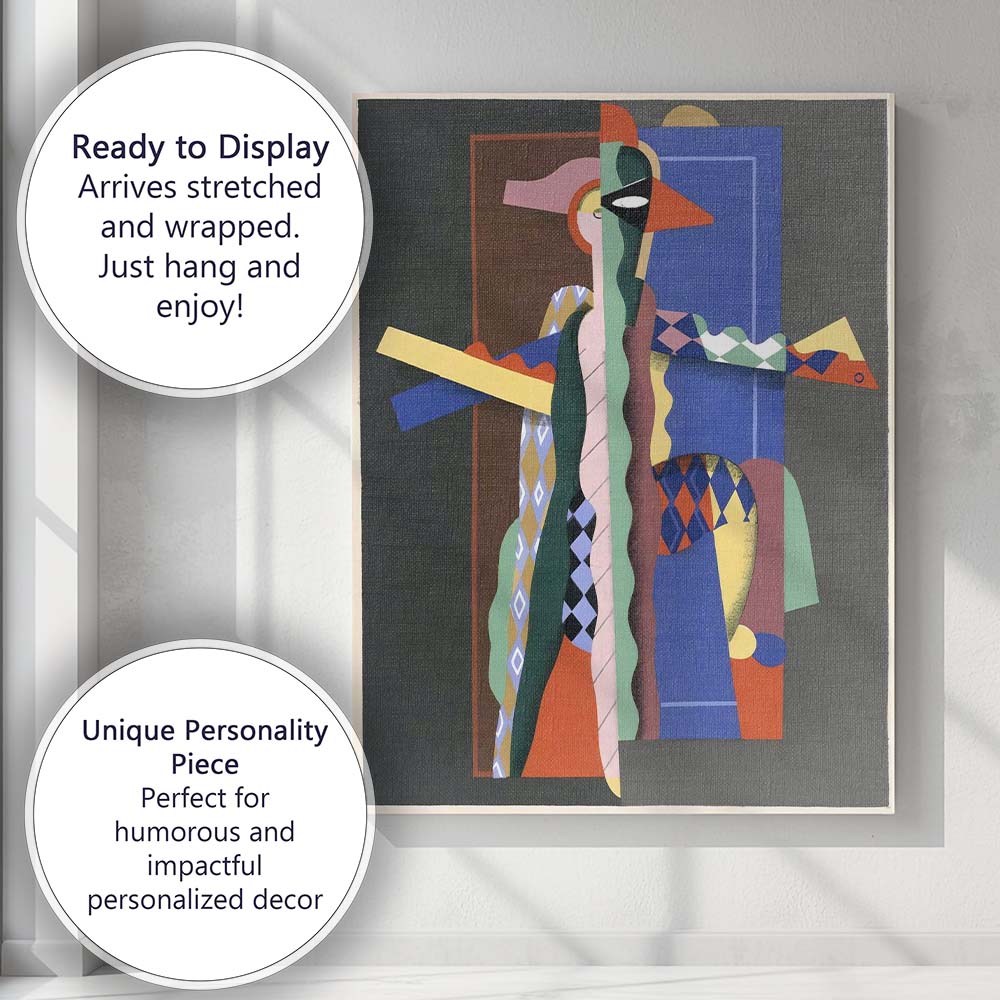 Colourful Cubist Abstract Geometric Figure Modern Art Canvas Wall Art Print Decor Picture Ready to Hang