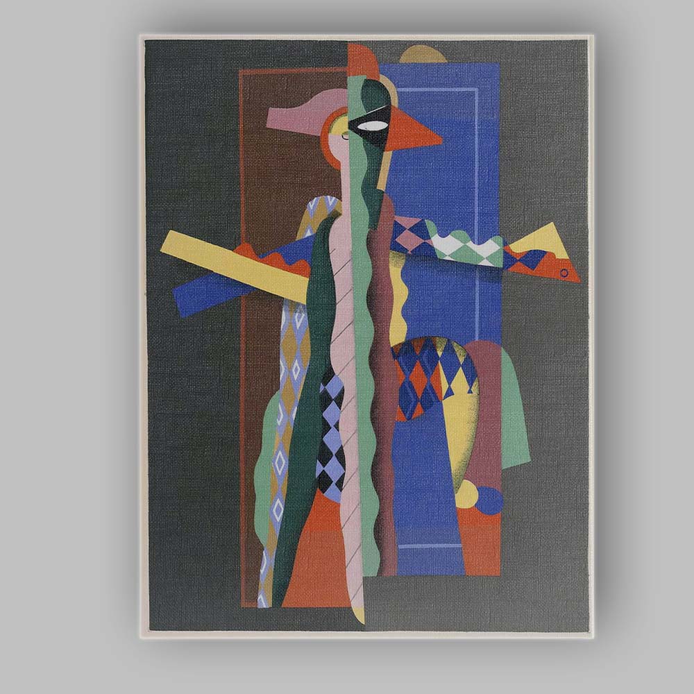 Colourful Cubist Abstract Geometric Figure Modern Art Canvas Wall Art Print Decor Picture Ready to Hang