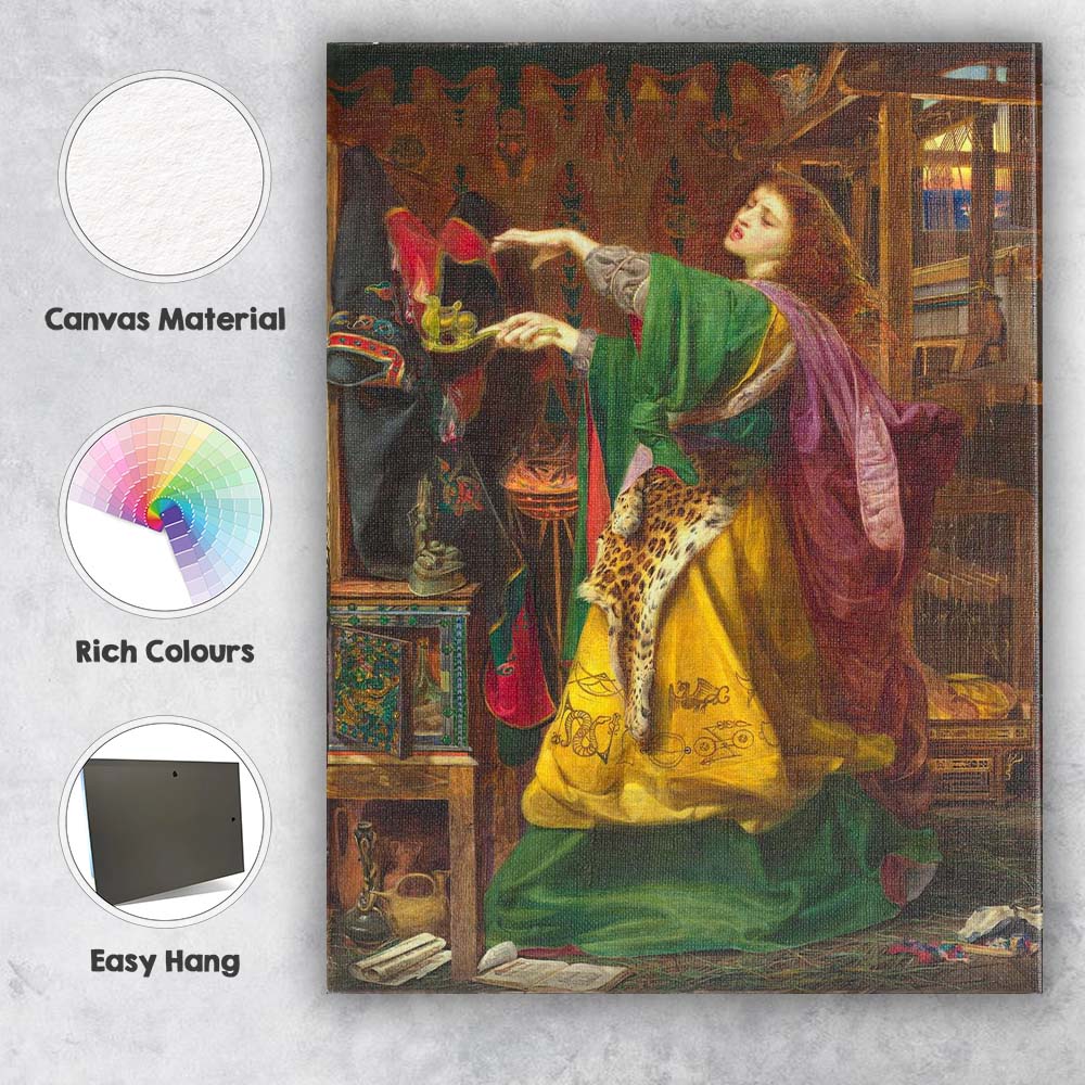 Pre Raphaelite Enchantress Medieval Loom Interior Painting Canvas Wall Art Print Decor Picture Ready to Hang