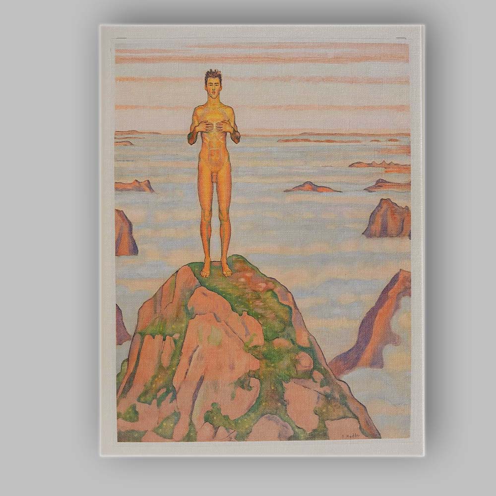 Symbolist Nude Figure Above Clouds Mountain Landscape Canvas Wall Art Print Decor Picture Ready to Hang
