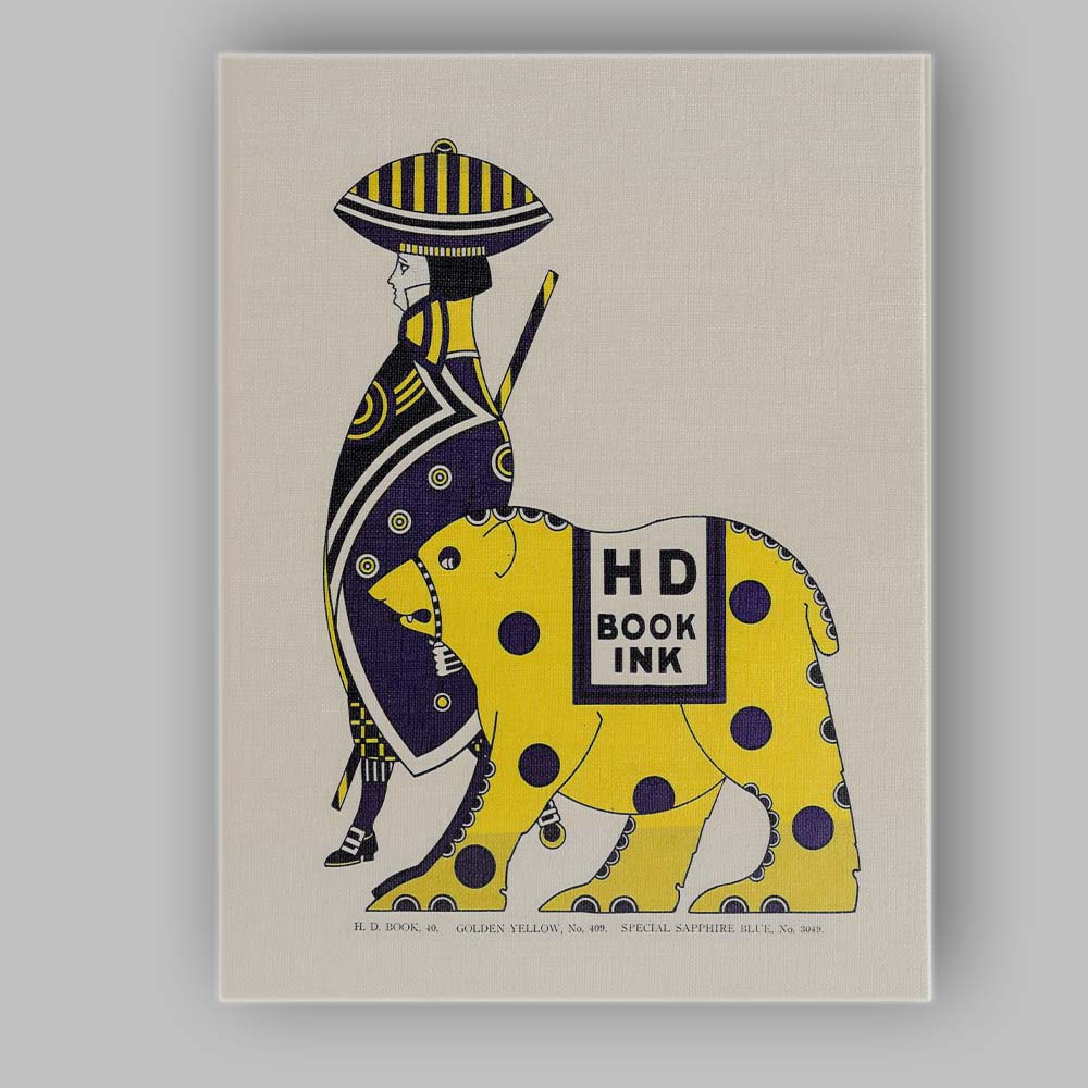 Art Deco Egyptian Figure Yellow Elephant Graphic Illustration Canvas Wall Art Print Decor Picture Ready to Hang