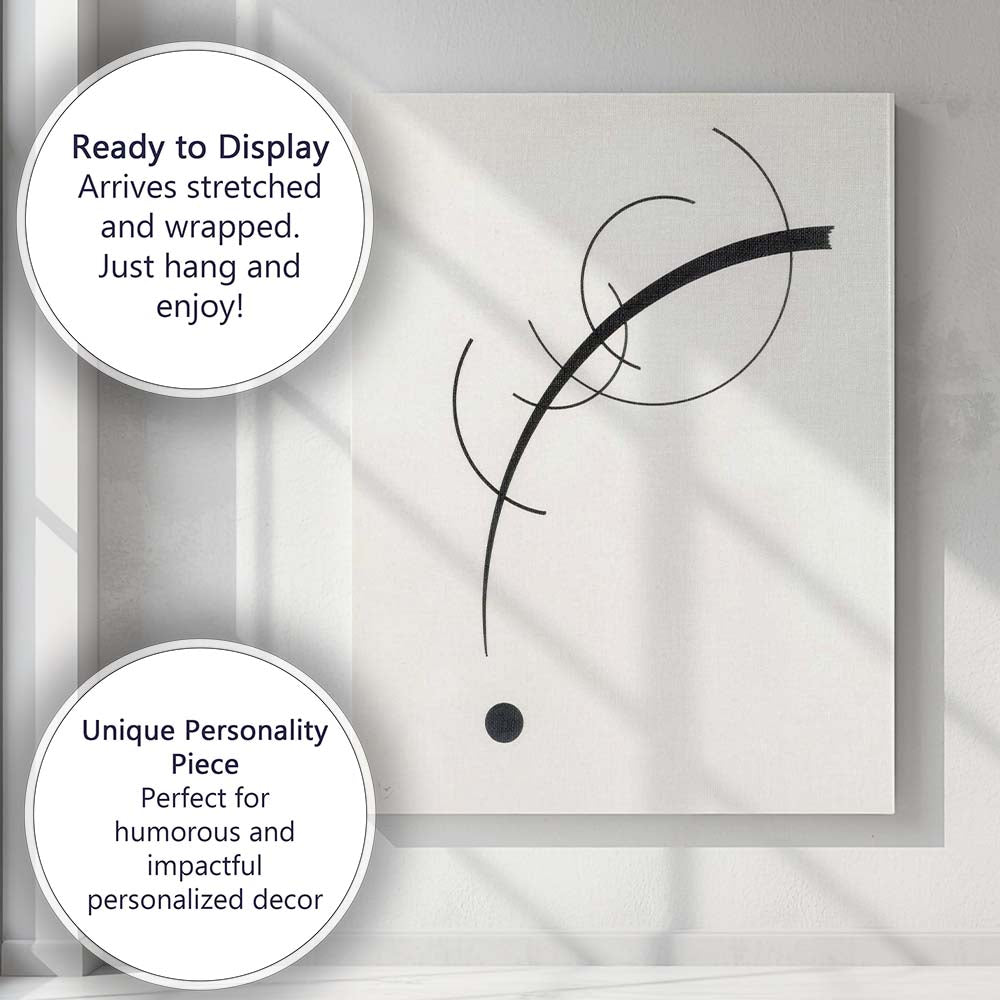 Minimalist Black Line Circle Abstract Geometric Composition Canvas Wall Art Print Decor Picture Ready to Hang