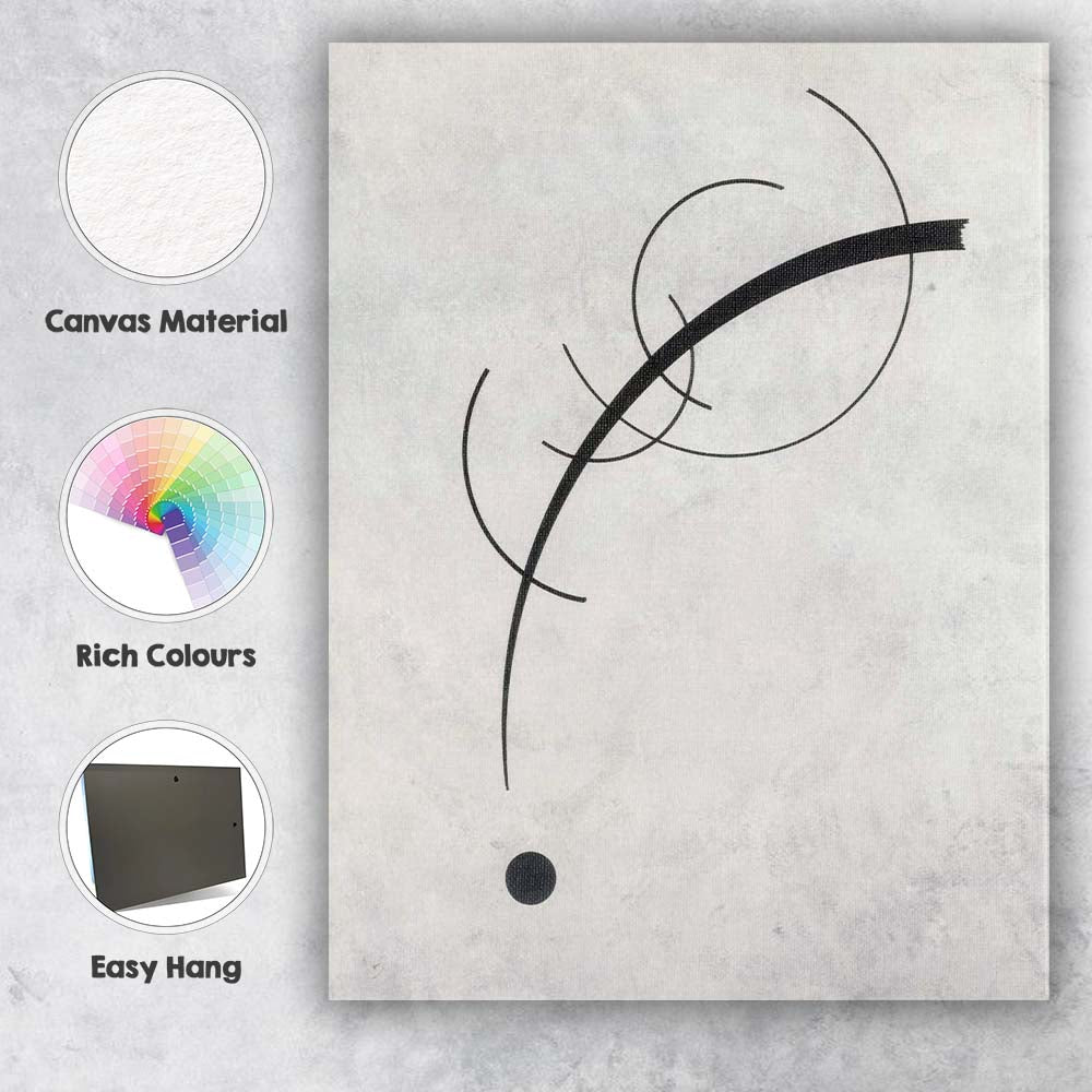 Minimalist Black Line Circle Abstract Geometric Composition Canvas Wall Art Print Decor Picture Ready to Hang