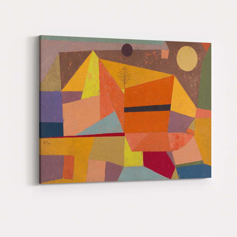 Colourful Cubist Geometric Landscape Abstract Modern Painting Canvas Wall Art Print Decor Picture Ready to Hang