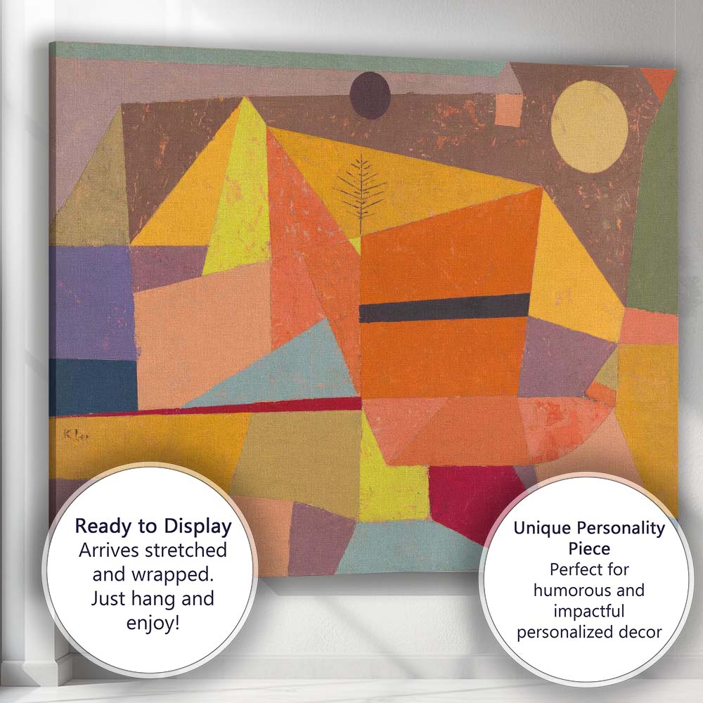 Colourful Cubist Geometric Landscape Abstract Modern Painting Canvas Wall Art Print Decor Picture Ready to Hang