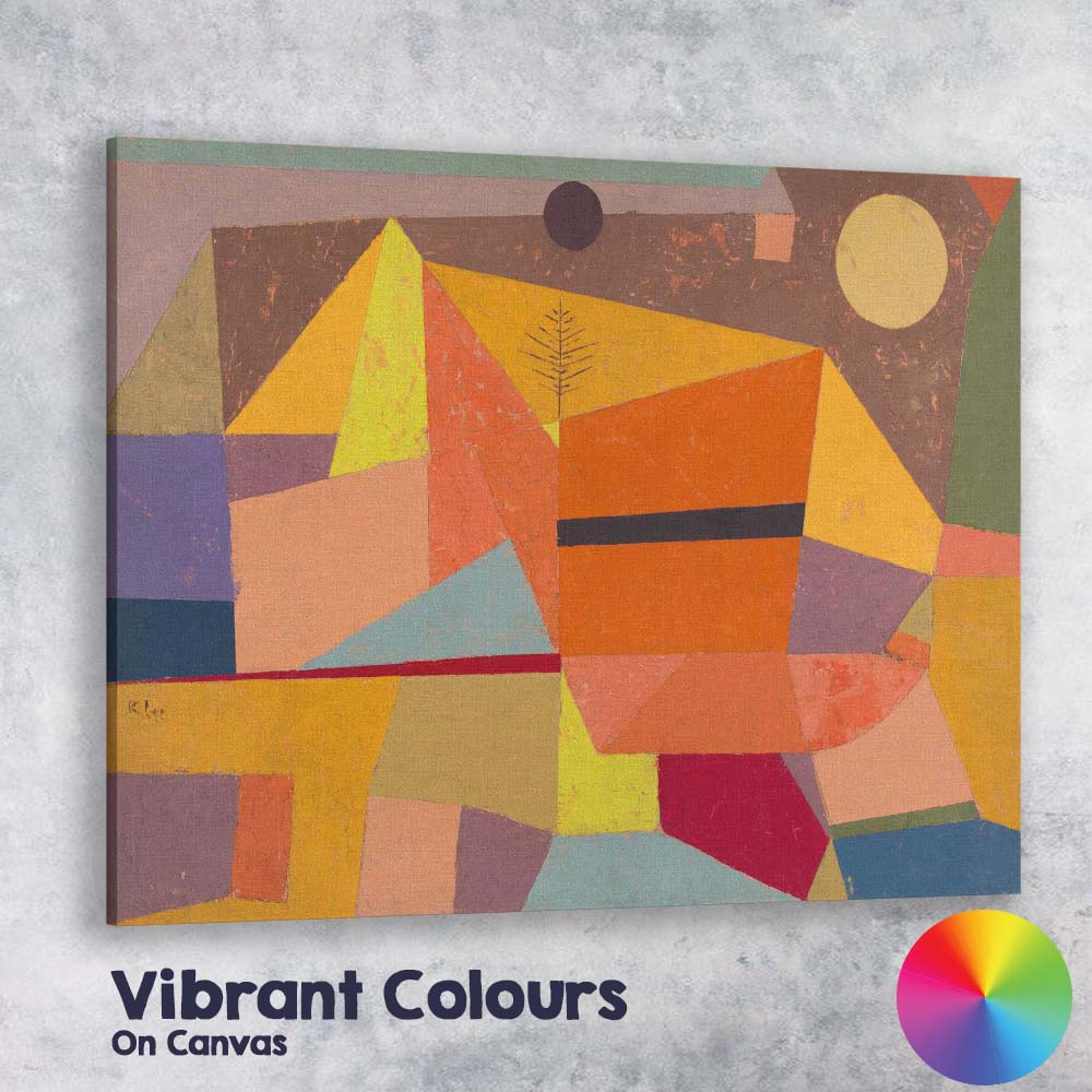 Colourful Cubist Geometric Landscape Abstract Modern Painting Canvas Wall Art Print Decor Picture Ready to Hang