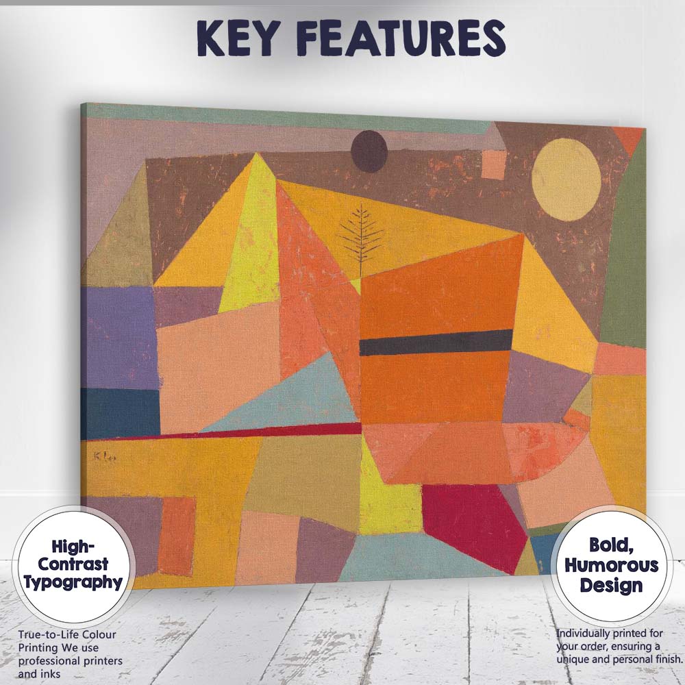 Colourful Cubist Geometric Landscape Abstract Modern Painting Canvas Wall Art Print Decor Picture Ready to Hang