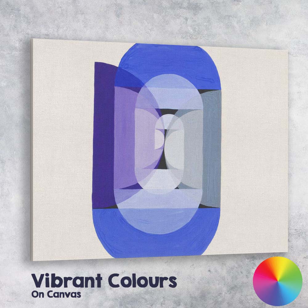 Abstract Blue Purple Geometric Arch Minimalist Modern Canvas Wall Art Print Decor Picture Ready to Hang