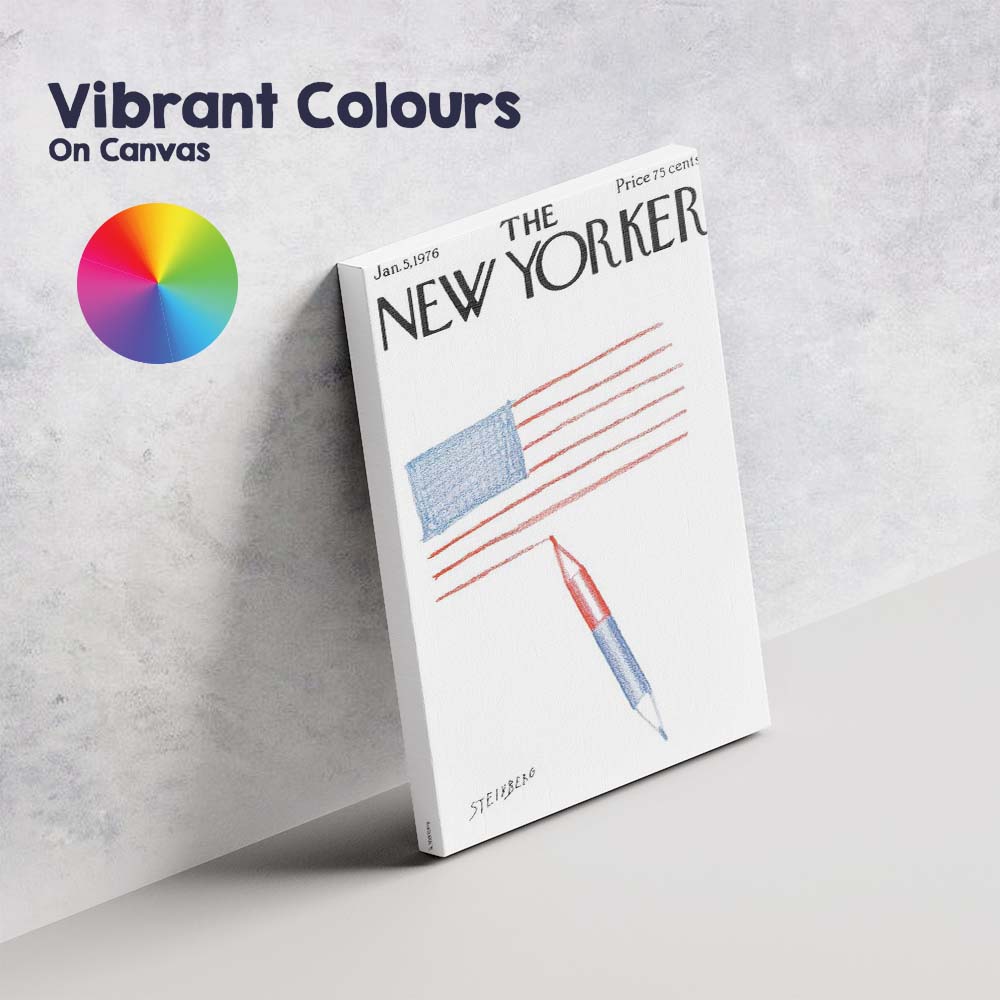 Minimal American Flag Pencil Drawing Illustration Canvas Wall Art Print Decor Picture Ready to Hang