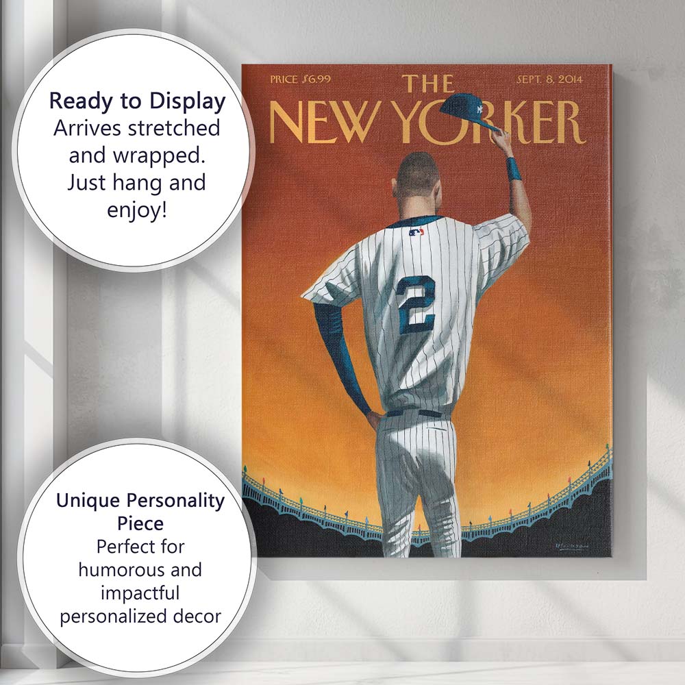 Baseball Player Farewell Portrait Illustration Canvas Wall Art Print Decor Picture Ready to Hang