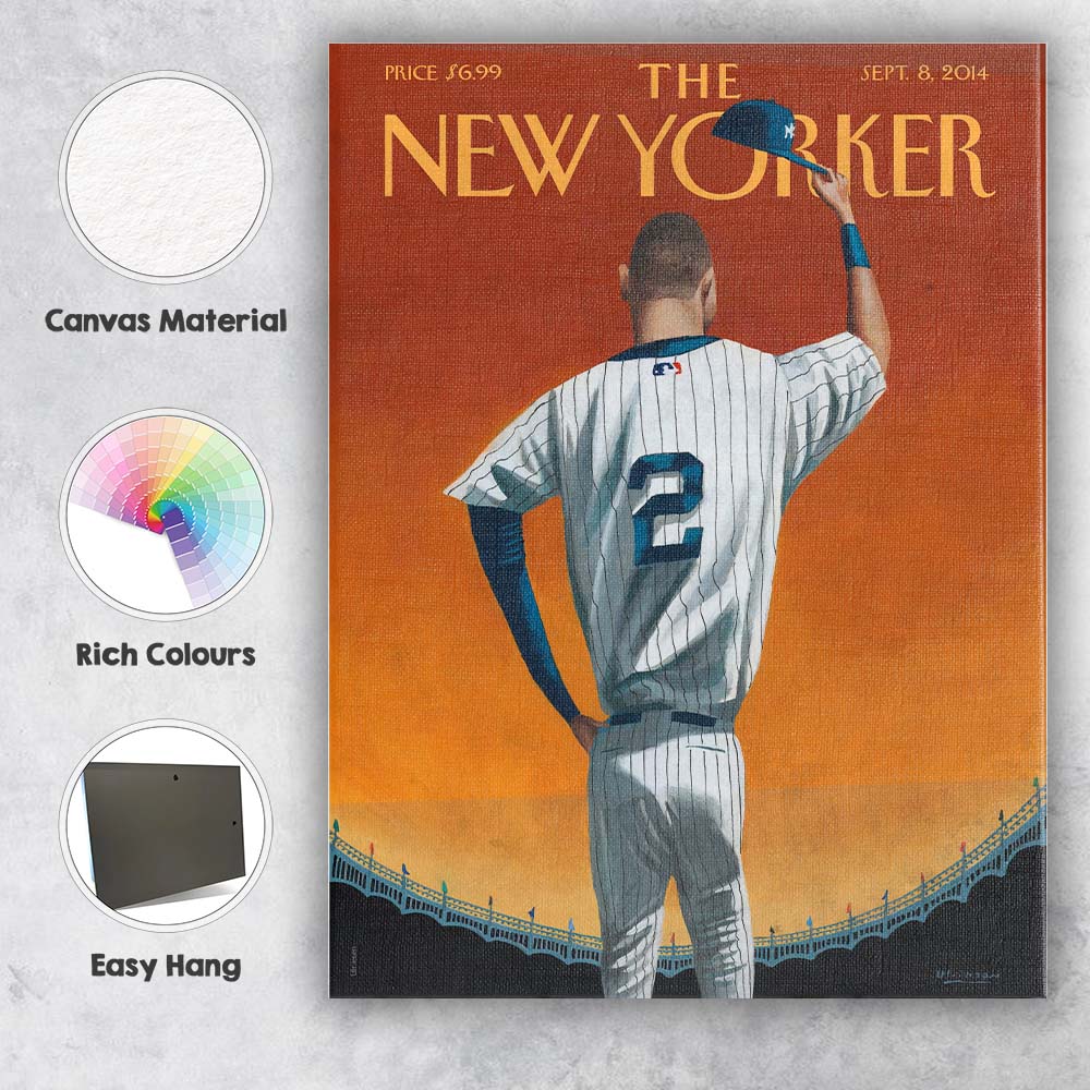 Baseball Player Farewell Portrait Illustration Canvas Wall Art Print Decor Picture Ready to Hang