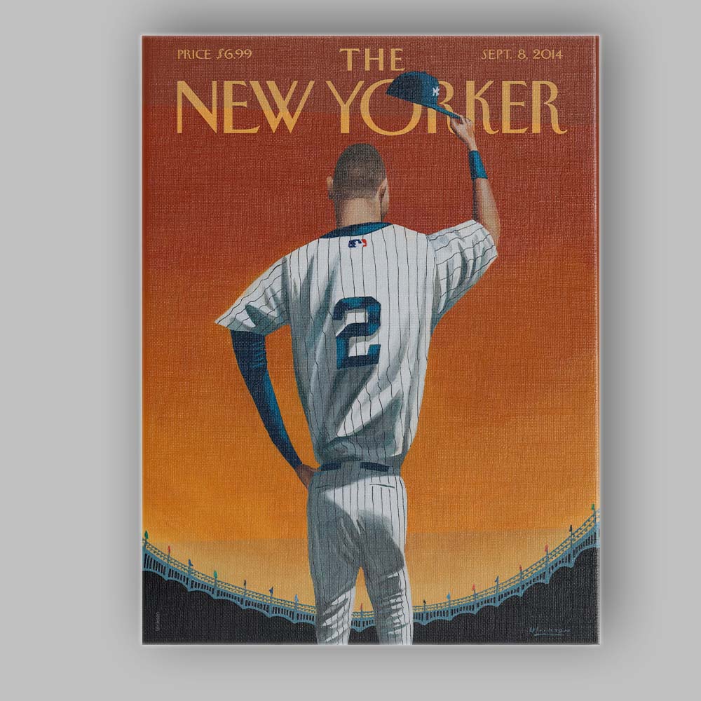 Baseball Player Farewell Portrait Illustration Canvas Wall Art Print Decor Picture Ready to Hang