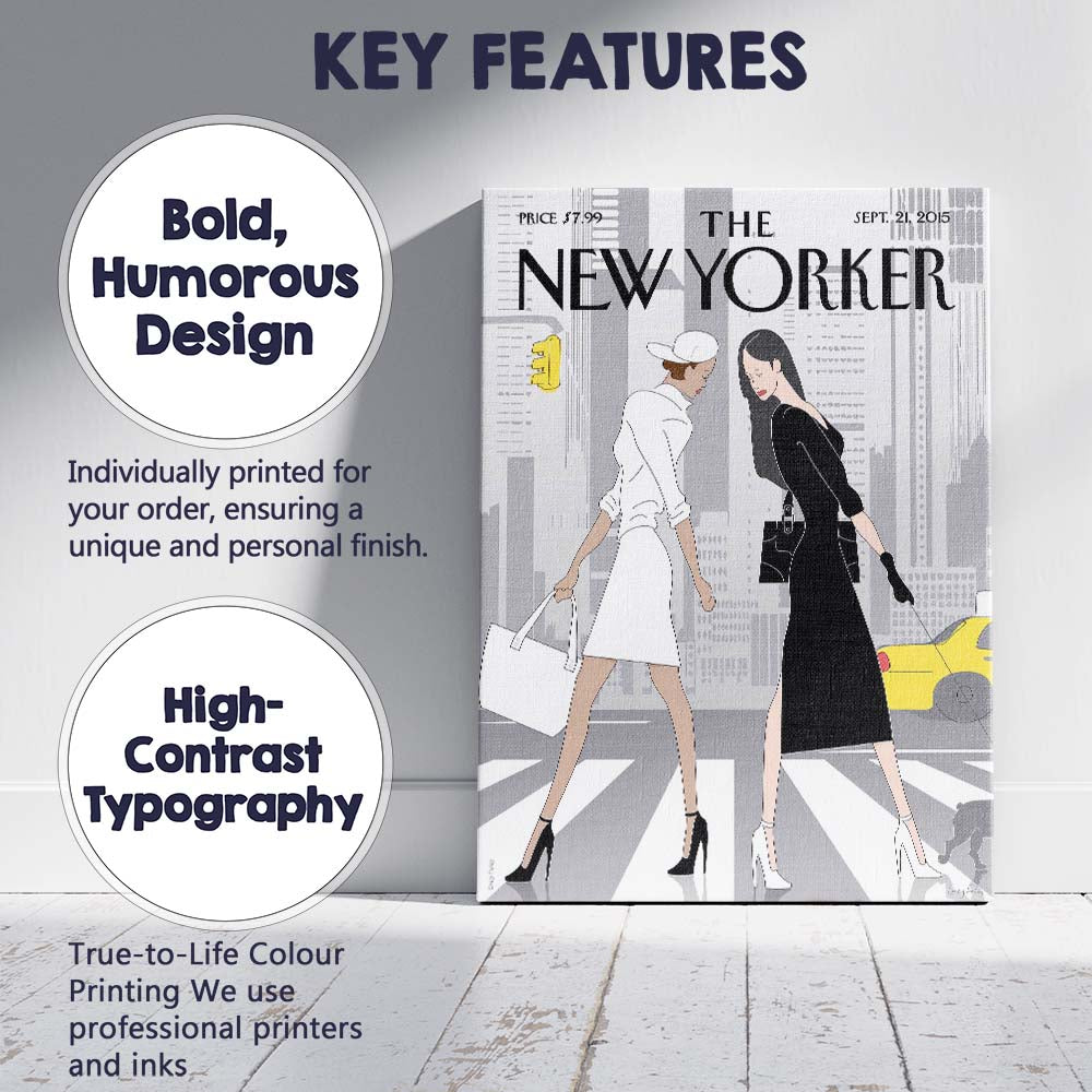Fashion Women City Street Illustration Canvas Wall Art Print Decor Picture Ready to Hang
