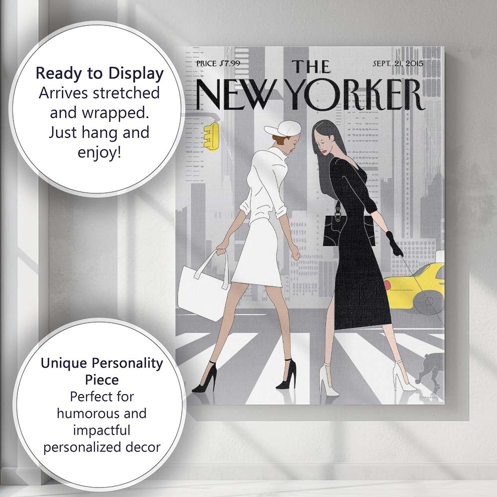 Fashion Women City Street Illustration Canvas Wall Art Print Decor Picture Ready to Hang