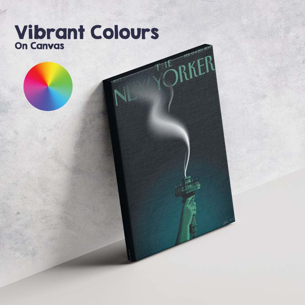 Dark Liberty Torch Smoke Illustration Canvas Wall Art Print Decor Picture Ready to Hang