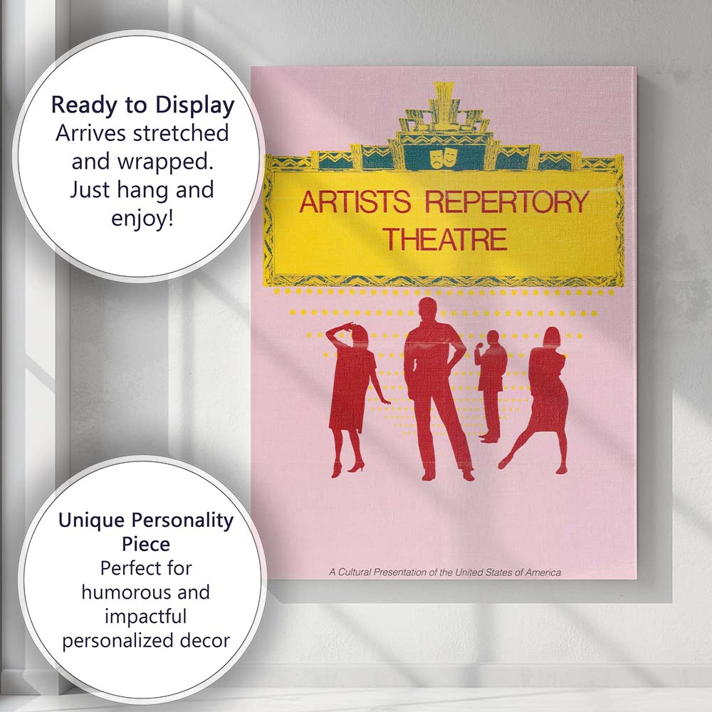 Artists Repertory Theatre Retro Cultural Poster Canvas Wall Art Print Decor Picture Ready to Hang