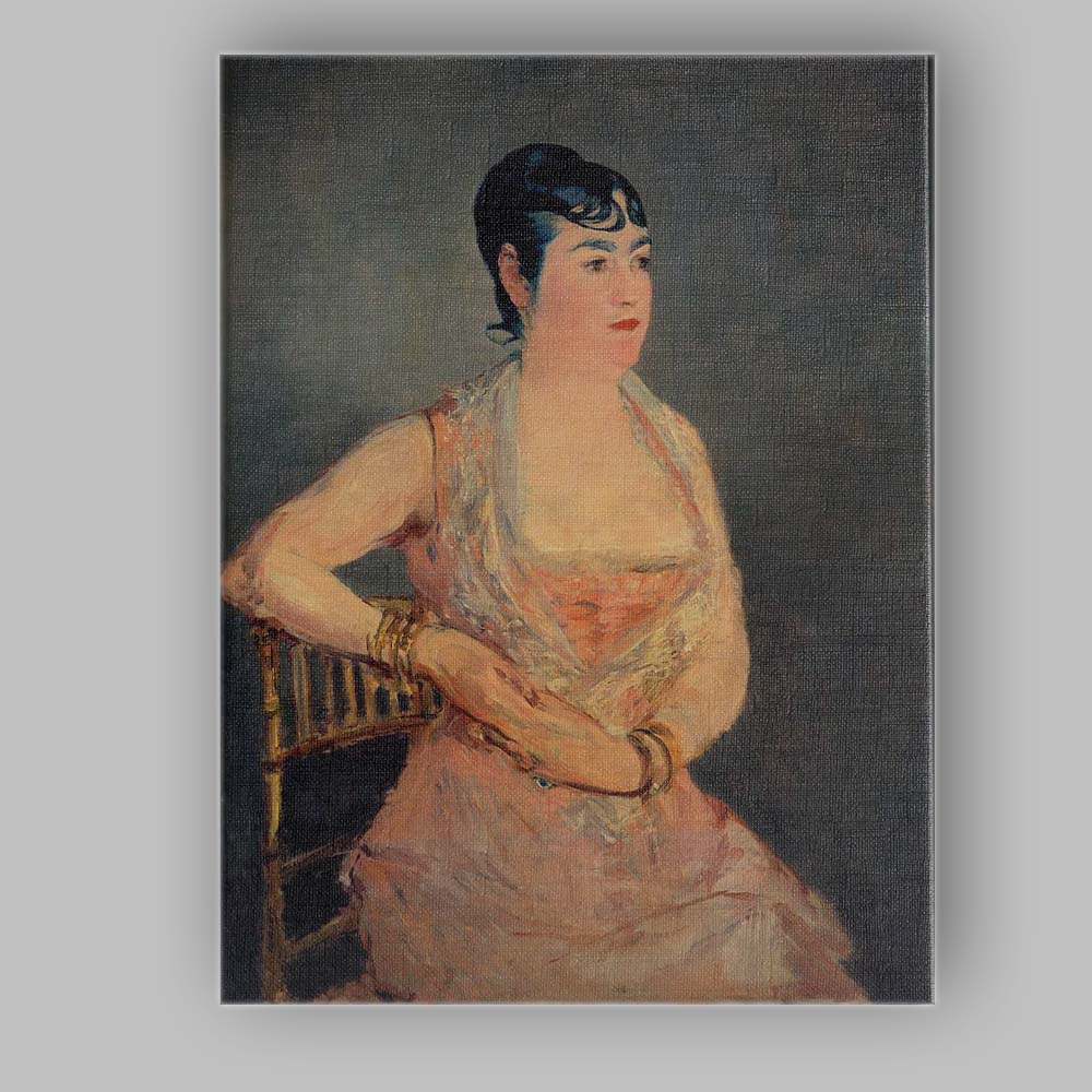 Elegant Seated Lady Impressionist Portrait Oil Painting Canvas Wall Art Print Decor Picture Ready to Hang