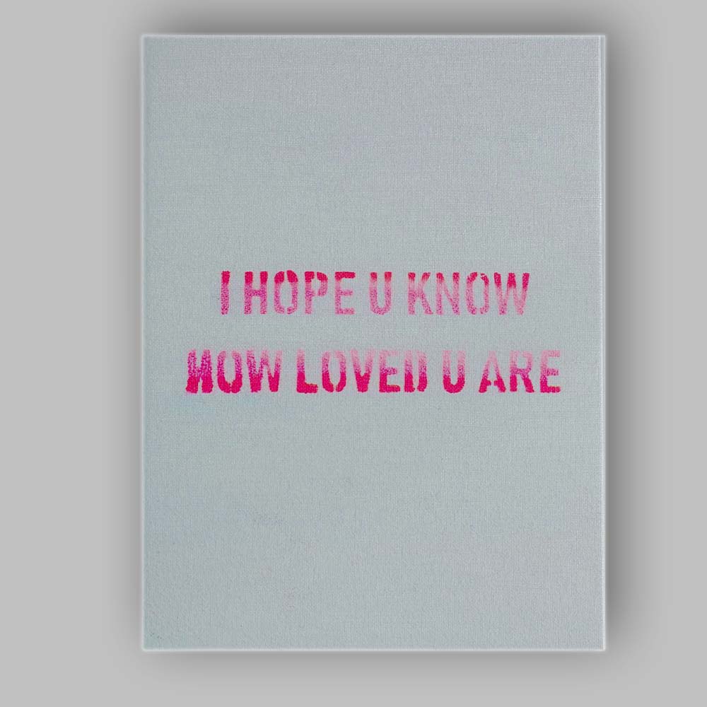 I Hope U Know How Loved U Are Pink Typography Motivational Quote Canvas Wall Art Print Decor Picture Ready to Hang