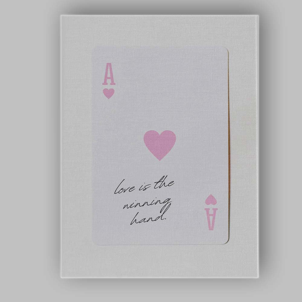 Love Is The Winning Hand Ace of Hearts Quote Canvas Wall Art Print Decor Picture Ready to Hang