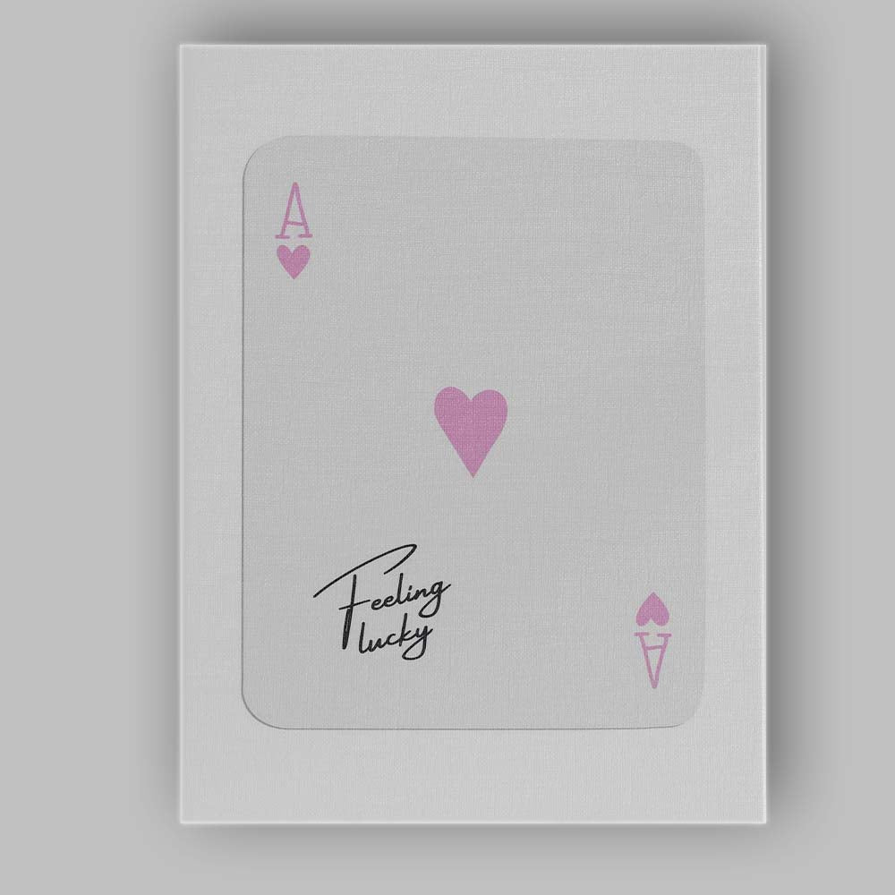 Feeling Lucky Pink Ace of Hearts Quote Canvas Wall Art Print Decor Picture Ready to Hang
