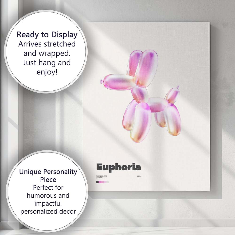 Iridescent Balloon Dog Modern Gallery Poster Canvas Wall Art Print Decor Picture Ready to Hang