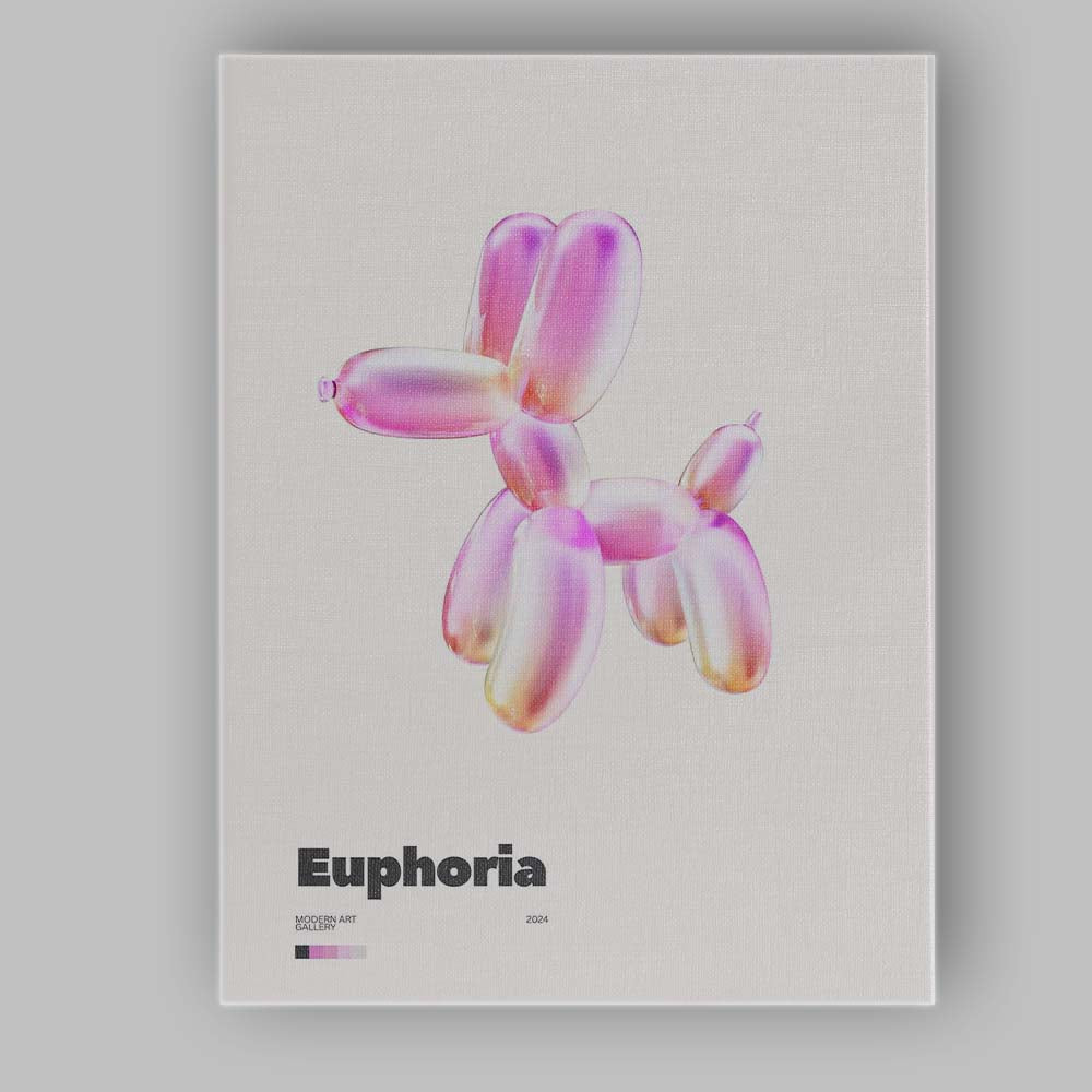 Iridescent Balloon Dog Modern Gallery Poster Canvas Wall Art Print Decor Picture Ready to Hang