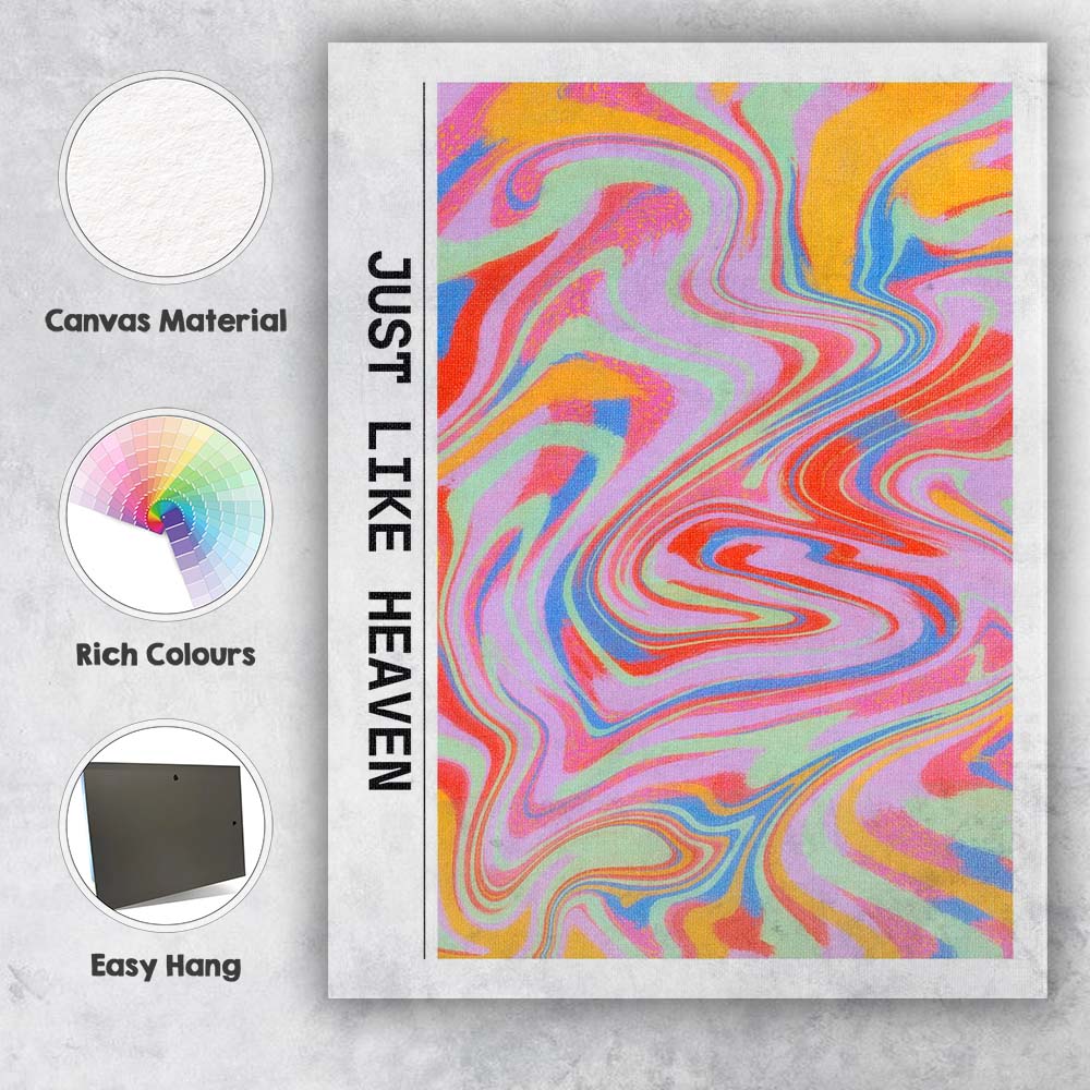 Pastel Psychedelic Marble Swirl Just Like Heaven Abstract Canvas Wall Art Print Decor Picture Ready to Hang