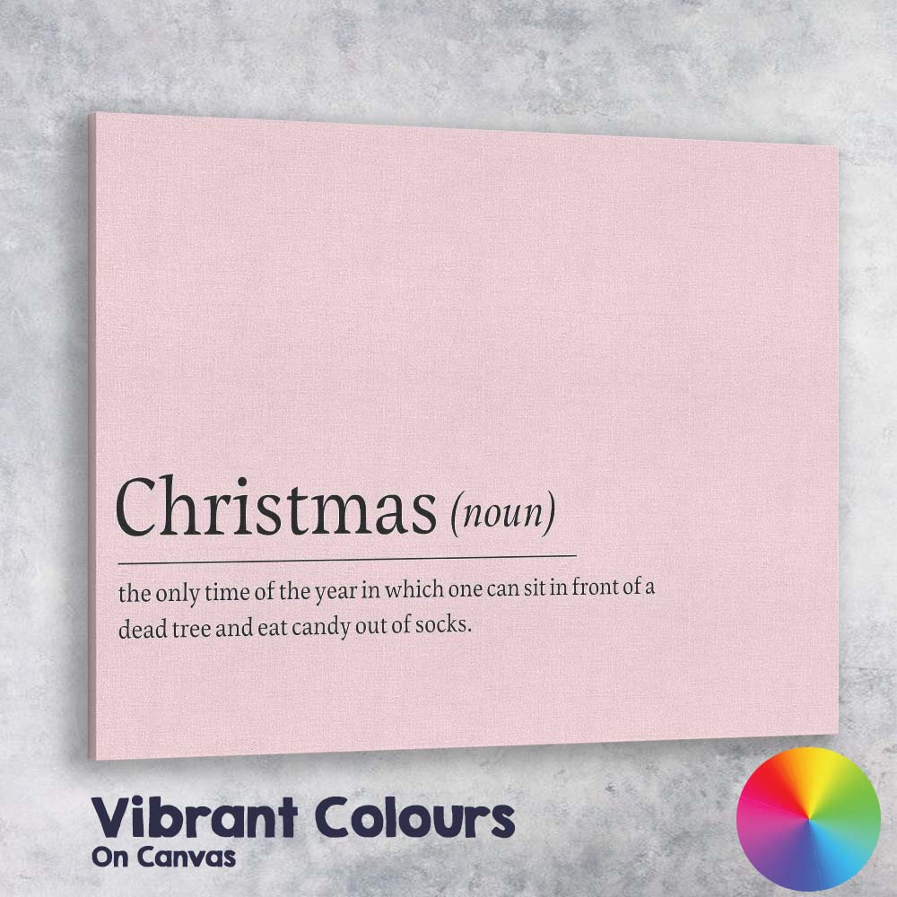 Minimal Blush Pink Christmas Humour Quote Typography Canvas Wall Art Print Decor Picture Ready to Hang