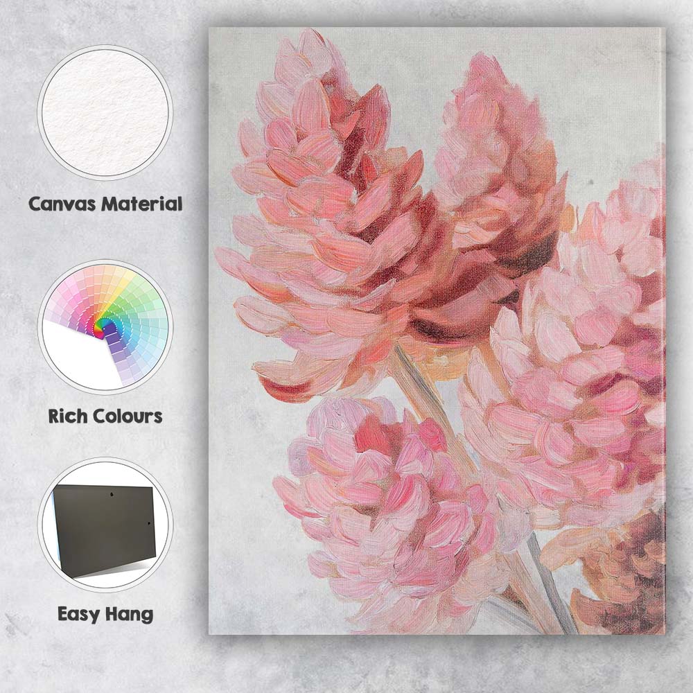 Blush Pink Botanical Pine Cone Floral Textured Painting Canvas Wall Art Print Decor Picture Ready to Hang