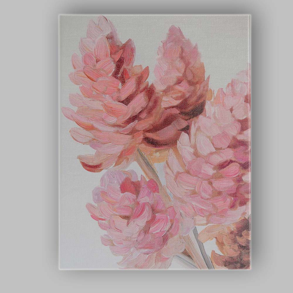 Blush Pink Botanical Pine Cone Floral Textured Painting Canvas Wall Art Print Decor Picture Ready to Hang