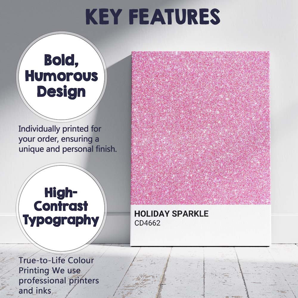 Pink Holiday Sparkle Glitter Texture Abstract Background Canvas Wall Art Print Decor Picture Ready to Hang