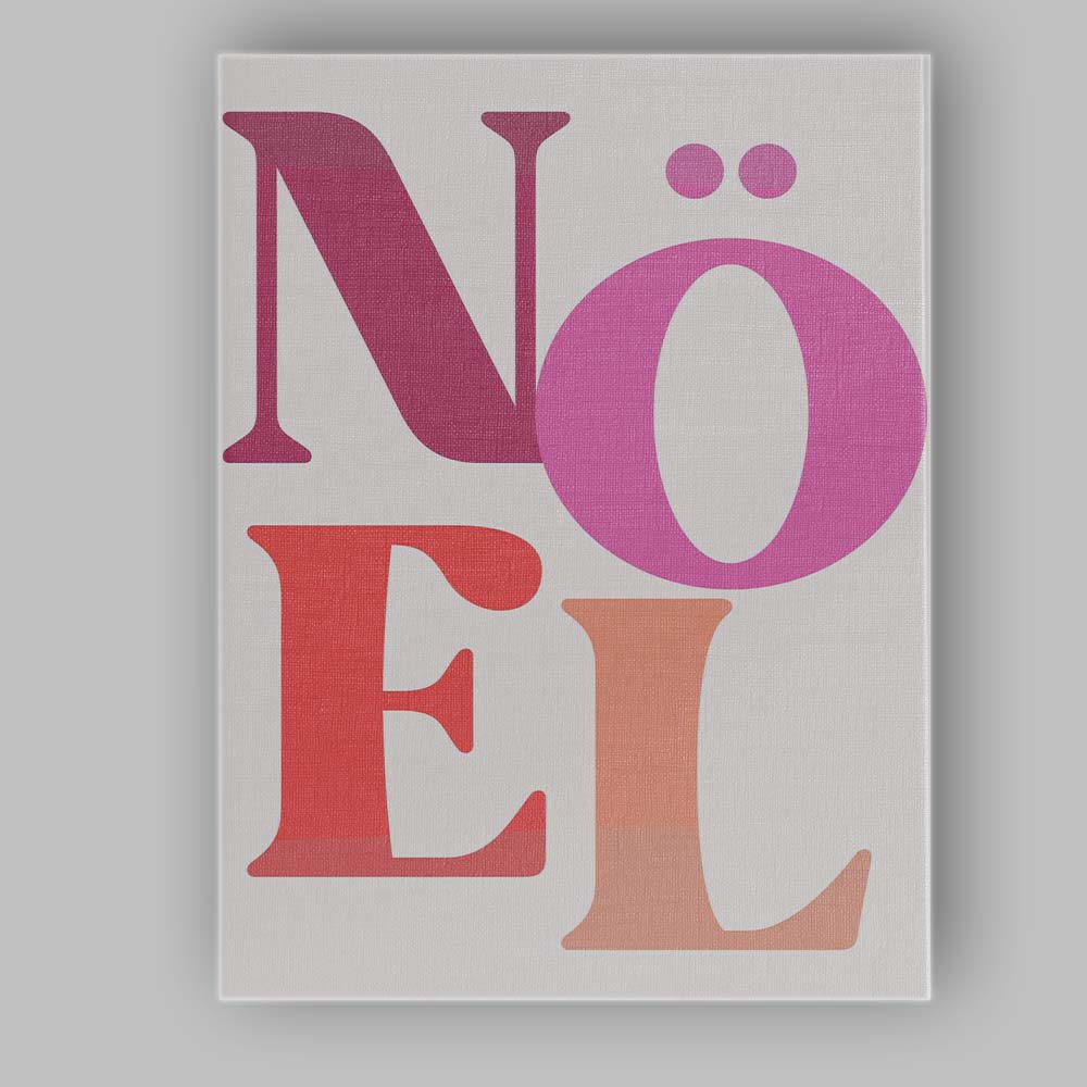 Modern Colourful Noel Typography Minimalist Christmas Quote Canvas Wall Art Print Decor Picture Ready to Hang