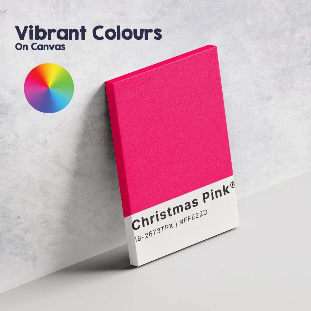 Bold Christmas Pink Colour Swatch Minimalist Abstract Canvas Wall Art Print Decor Picture Ready to Hang