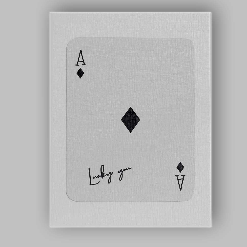 Minimalist Ace of Diamonds Lucky You Playing Card Canvas Wall Art Print Decor Picture Ready to Hang