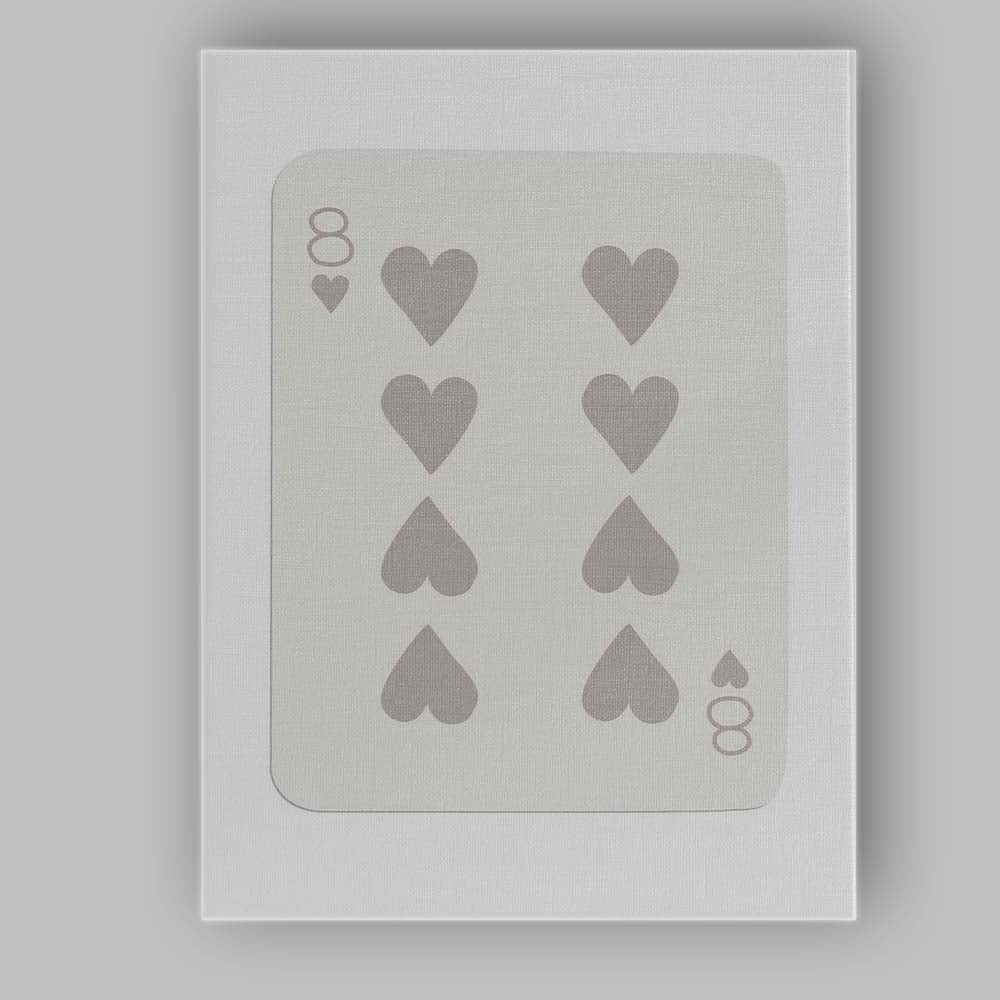 Minimalist Eight of Hearts Playing Card Neutral Modern Canvas Wall Art Print Decor Picture Ready to Hang
