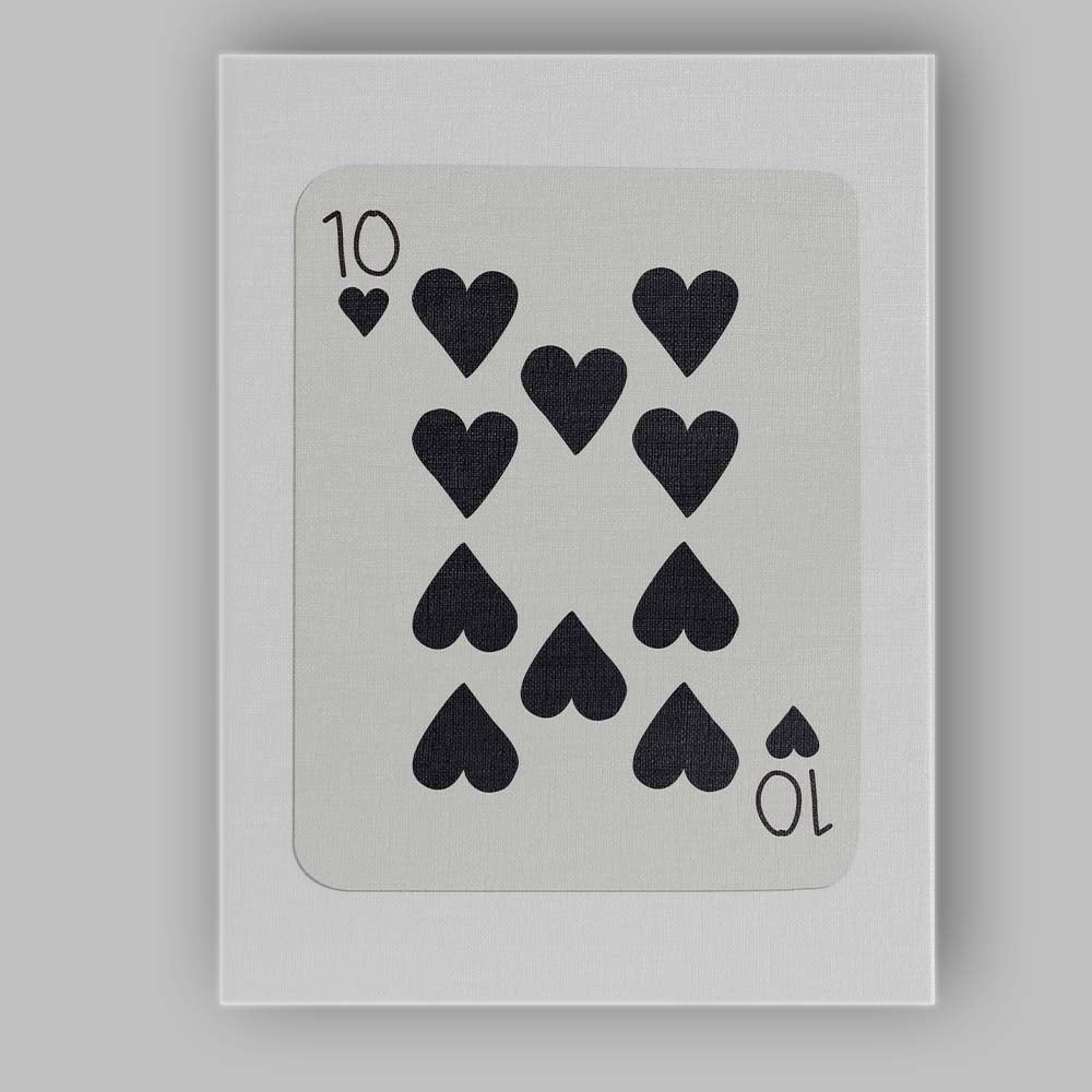 Minimalist Ten of Hearts Playing Card Modern Black Design Canvas Wall Art Print Decor Picture Ready to Hang