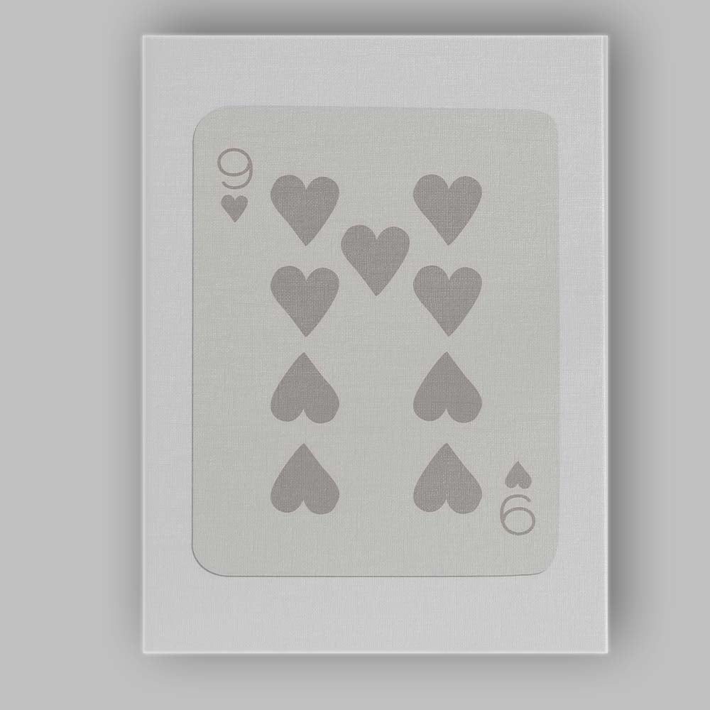 Minimalist Nine of Hearts Playing Card Neutral Modern Canvas Wall Art Print Decor Picture Ready to Hang