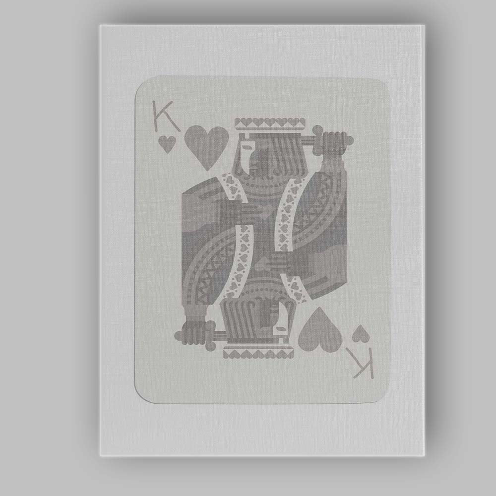 Minimalist King of Hearts Playing Card Classic Sword Illustration Canvas Wall Art Print Decor Picture Ready to Hang