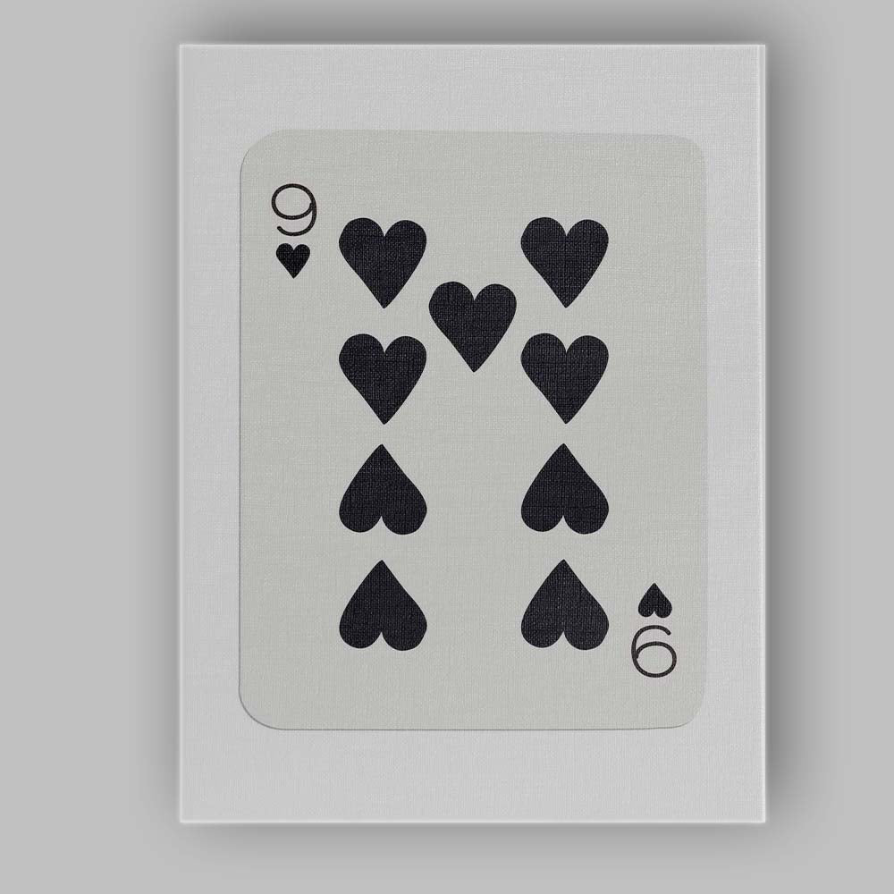 Minimalist Black Nine of Hearts Playing Card Modern Classic Design Canvas Wall Art Print Decor Picture Ready to Hang