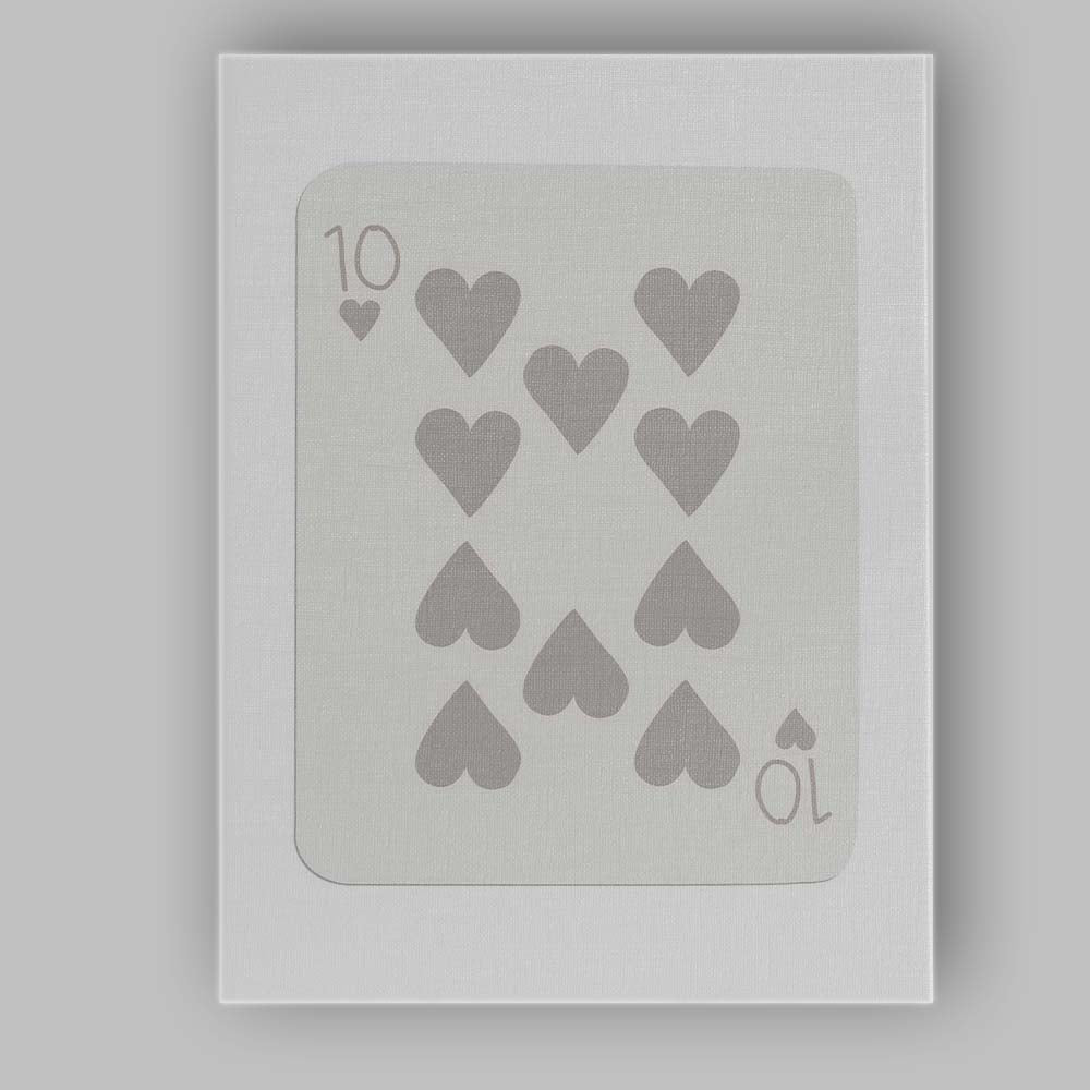Minimalist Neutral Ten of Hearts Playing Card Modern Minimal Design Canvas Wall Art Print Decor Picture Ready to Hang