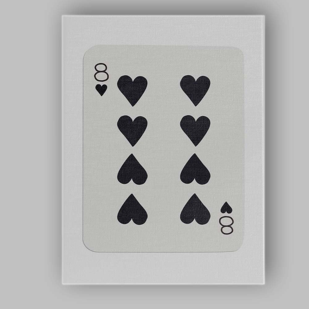Minimalist Black Eight of Hearts Playing Card Modern Classic Design Canvas Wall Art Print Decor Picture Ready to Hang