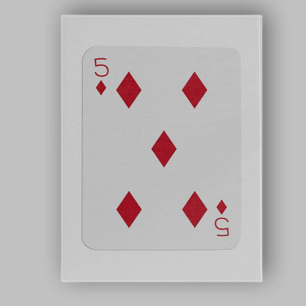 Minimalist Red Five of Diamonds Playing Card Modern Classic Design Canvas Wall Art Print Decor Picture Ready to Hang