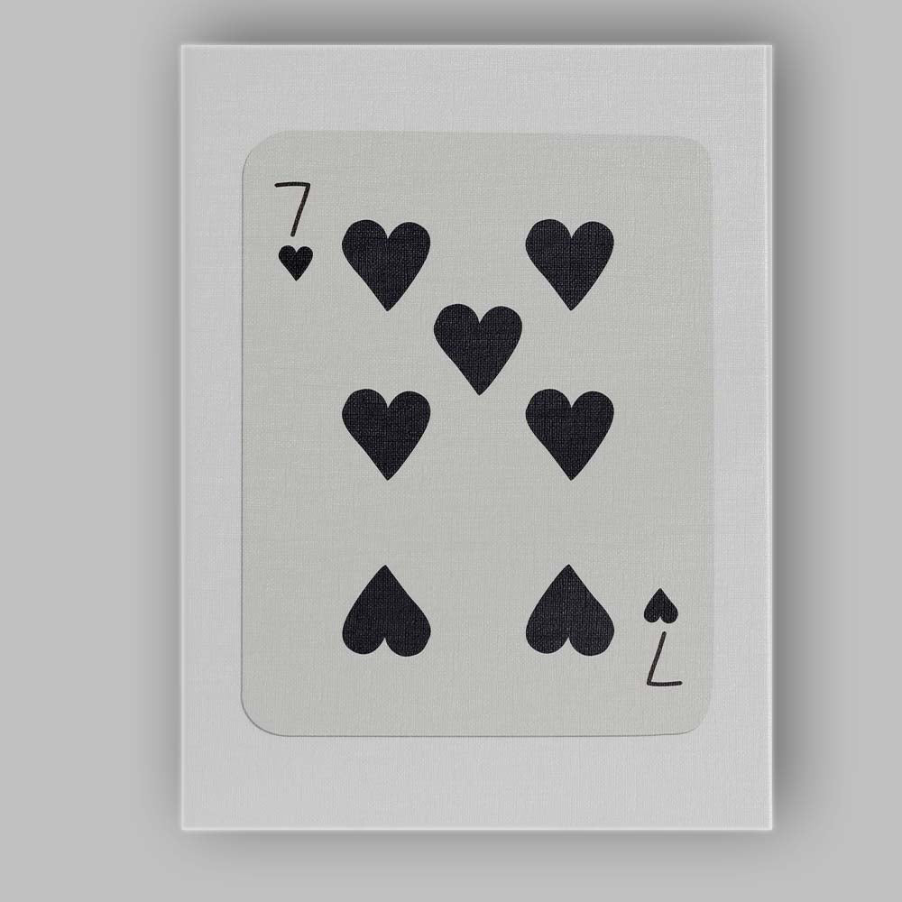 Minimalist Black Seven of Hearts Playing Card Modern Classic Design Canvas Wall Art Print Decor Picture Ready to Hang