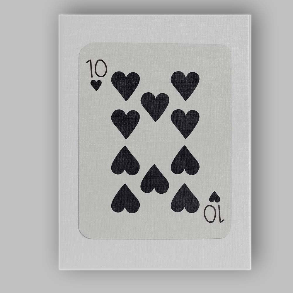 Minimalist Black Ten of Hearts Playing Card Modern Classic Design Canvas Wall Art Print Decor Picture Ready to Hang