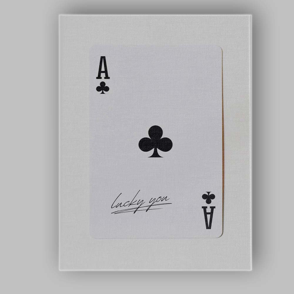 Minimalist Black Ace of Clubs Lucky You Typography Playing Card Canvas Wall Art Print Decor Picture Ready to Hang