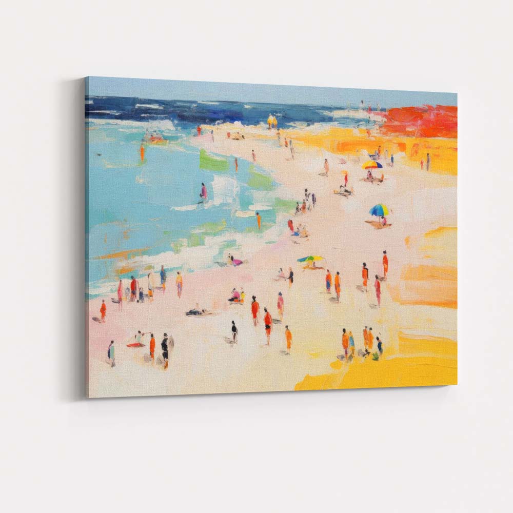 Impressionist Summer Beach Seascape Coastal Holiday Canvas Wall Art Print Decor Picture Ready to Hang