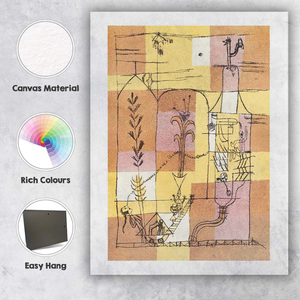 Paul Klee Abstract Geometric Surreal Composition Museum Art Canvas Wall Art Print Decor Picture Ready to Hang